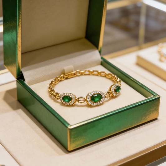 Bratara Aurie Smarald