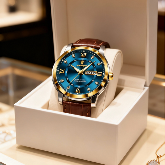 Ceas Clasic cu Accente Aurii